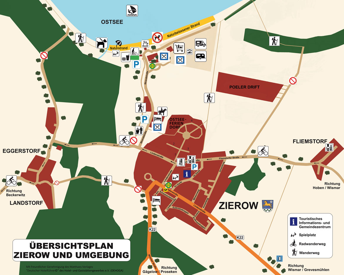 Übersichtsplan von Zierow und Umgebung Übersichtsplan von Zierow und Umgebung